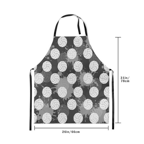 Manfei Volleyball Kids Kitchen Apron - color: Black White