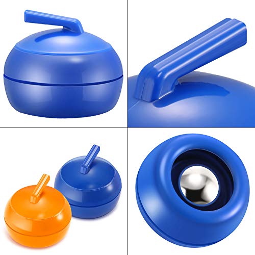 8 Pieces Mini Shuffleboard Pucks Tabletop Curling Game Pucks Replacement Shuffleboard Rollers Sliding Bead Games for Adults (Blue, Orange)