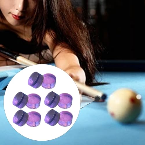 10 Pieces Break Jump Clear Cue Tip Billiard Pool Cue Tip Hard Professional Replacement for Player Billiard Beginners Snooker - color: Purple