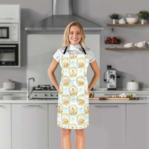 Castle Fairy Cute Rabbit Deer Kitchen Apron - color: Bow Blue Yellow