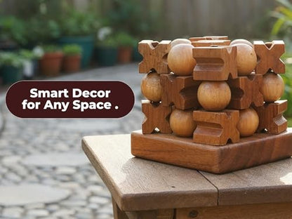 BSIRI 3D Wooden Tic Tac Toe Rustic Coffee Table Decor Unique Gifts for Special Occasions Fun for Adults in Strategic Game Night Family Games - style: 3D Tic Tac Toe