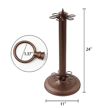 GSE Games & Sports Expert Stand-Style Metal Billiard Pool Cue Rack, Holds 6 Pool Cue Sticks (Several Colors Available) - color: Oil Rubbed Bronze