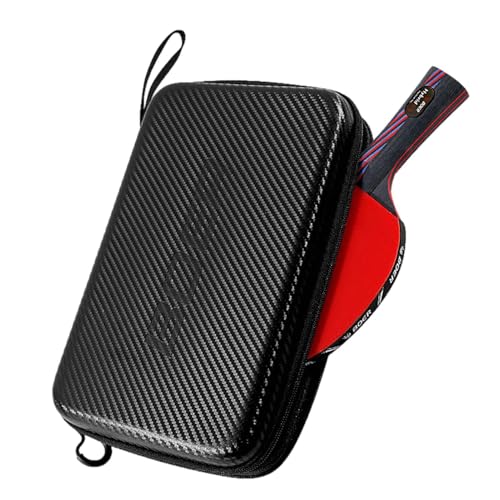 Hard Table Tennis Racket Case, Waterproof, 29 * 19.5 * 5cm, Black, 2 Paddles & Multiple Balls