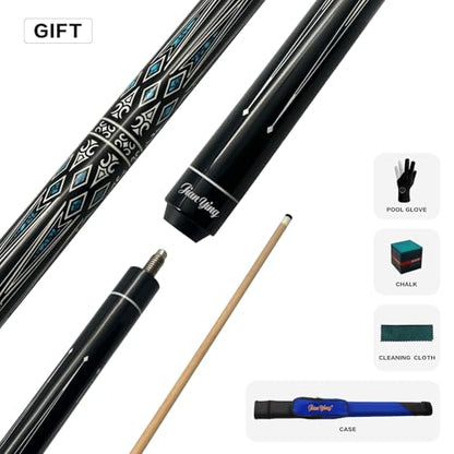 Professional Pool Cue 58" 10.5/12.5mm Tip Maple Shaft 1/2 Joint Ergonomic Grip Billiard Stick for Adults - color: PC27-12.5-SET