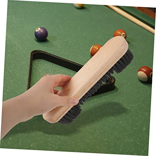 BESPORTBLE 2pcs Billiards Pool Table Clean Brush Set Wooden Billiard Table Cleaning Tool with Bristles for Dust and Dirt Removal for Bed and Rail Maintenance