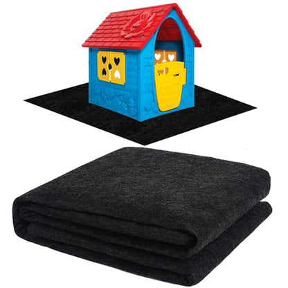 Outdoor Playhouse Mat 59'' x 59'' Portable Activity Rug with Non-Slip Backing Outside Game House Play Mat Playhouse Pad Rug for Outdoor Playground Flooring