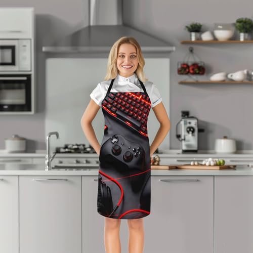 Castle Fairy Basketball Kitchen Apron - color: Gamepad Black