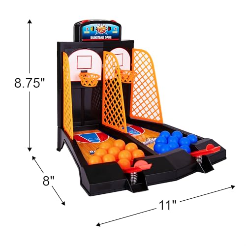 ArtCreativity Mini Basketball Tabletop Game with 20 Mini Balls or 24 Replacement Balls, 2-Player Desktop Arcade Basketball Toy for Kids and Adults - style: Basketball Game