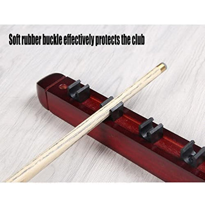 8 Pool Stick Holders, Wall Mounted Wooden Pool Cue Rack with Cue Clips, Suitable for Billiard Bar Clubs and Billiard Players