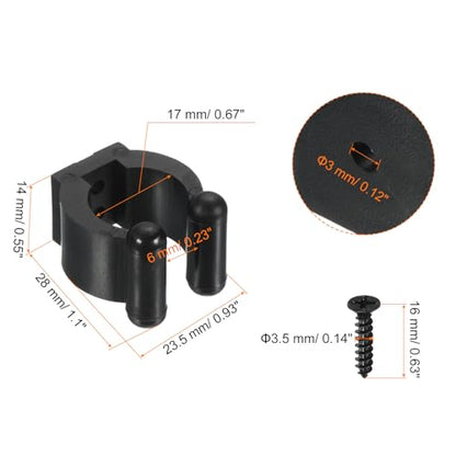 PATIKIL 17mm Dia Billiards Cue Locating Clip Holder, 4 Pack Plastic Snooker Clip for Fishing Rod Pool Cue Rack Storage, Black