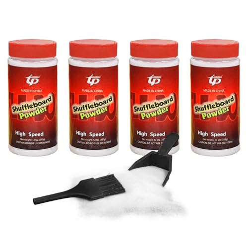 Shuffleboard Sand Wax High/Medium Speed Shuffleboard Powder Set, Shuffleboard Sand with Mini Brush Set - size: 4 Cans high Speed