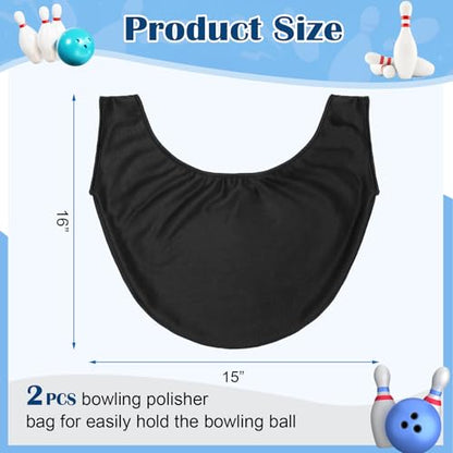 COITEK Bowling Seesaw Bag 2 Pack, Bowling Polisher Bag Carrier Ball Cleaner Holder, Black, 15' X 16'