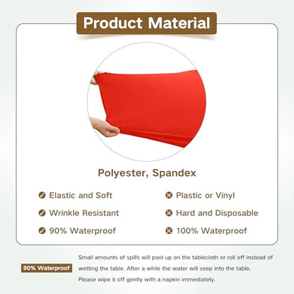 Square Fitted Table Cover Elastic Tablecloth Stretch Spandex Table Top Cover Table Topper Cap for Dining Kitchen Home Party Red 34X34 Inch - color: Red, size: 34" x 34" (Square)