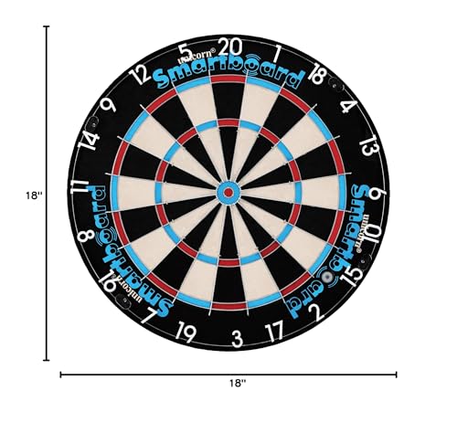 Unicorn Smartboard Bristle Dartboard - Bristle Board with Bluetooth LE Technology - 6 Steel-Tip Darts Included - 12 Players - Multiple Game Options - Online and Solo Play with Scorebuddy App