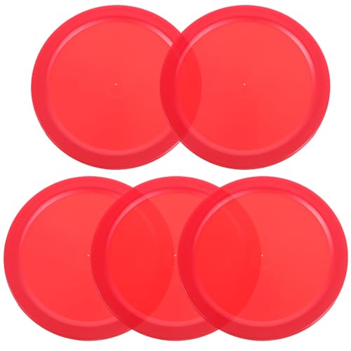 5Pcs 5PCS Air Hockey Pucks Plastic Replacement Indoor Table Hockey Accessories for Recreational and Entertainment Rooms Red Color
