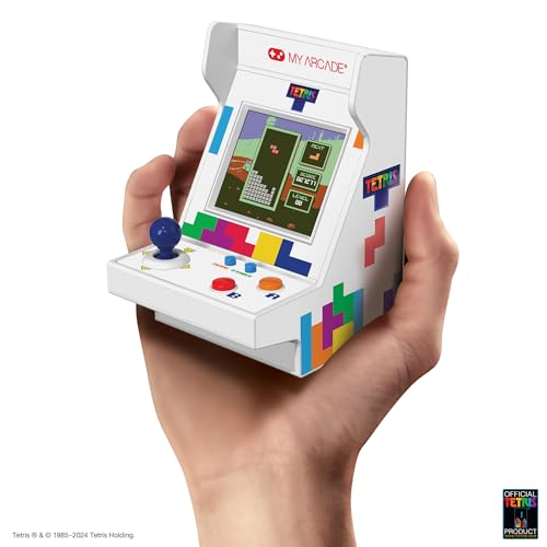 MY ARCADE Tetris Pico Player: 3.7" Fully Playable Portable Tiny Arcade Machine with 101 Retro Games, 2" Screen Color Display, Small
