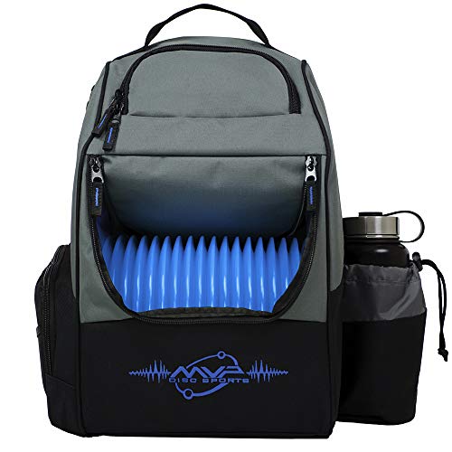 MVP Disc Sports Shuttle Disc Golf Backpack Bag (Choose Your Style and Color) - color: Gray/Royal, style: Without Velcro Side Panel