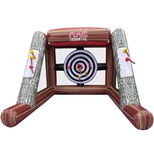 PVC Inflatable Axes Throwing Game Inflatable Ball Toss Target Dart Board (12 Axes+8 Toss Ball) for Outdoor/Indoor/Backyard/School/Team Events