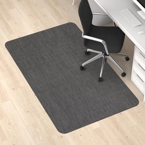 Blvornl Office Chair Mat for Hardwood Floor and Low Pile Carpet, 47.2"x 60" Desk Chair Mat for Hard Wood, Anti-Slip Hard Floor Protector Rolling Chair Mats, PVC Mat Desk Rug for Home, Black - color: Black, size: 47.2" x 60"