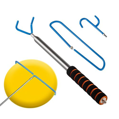Disc Golf Retriever Pole with 3 Hooks Telescopic Disc Golf Tool Golf Discs Retriever for Water Outdoor Sports 10FT - size: 10FT aluminum
