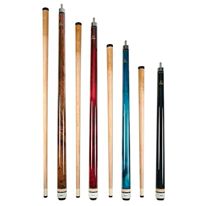 ASKA Short Pool Cue Sets, Canadian Maple Billiard Cue Sticks, 13mm Tip, 5/16x18 Joint, Multi-Set Options for Home & Game Rooms - style: Set of 4 Cues, LCSN4
