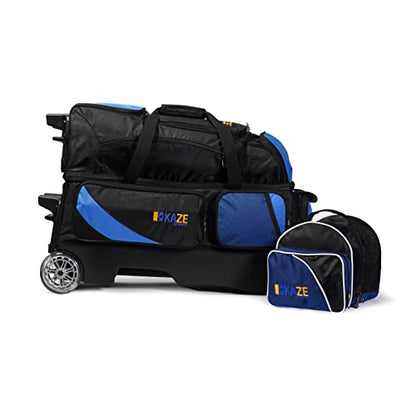 4 Ball Bowling Roller + 1 Ball Add On Spare Tote - color: Blue-Black