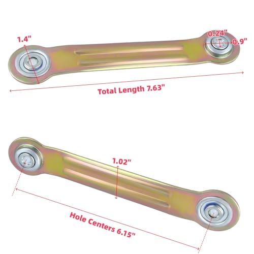 7.63 Inches Glider Bearing Arm Bracket 4Pcs, 6.15 Inches Centers, Yellow | Doule-sealed Ball Bearing, Smooth Movement, Glider Bearing Arm Bracket Set for Patio Bench Chair, Easy Rocker Repair - color: Yellow, size: L 7.63" x 6.15" Centers