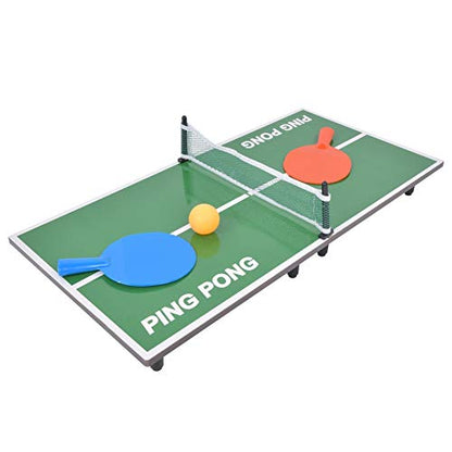 Indoor Mini Table Tennis Game - Portable Folding Pong Table for Family Fun & Exercise