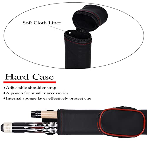 Pool Cue Stick with Hard Case Hardwood Canadian Maple Professional Billiard Pool Stick 58" 2-Pieces 19/20oz Pool Stick Set - color: CGB-300, size: 19 oz