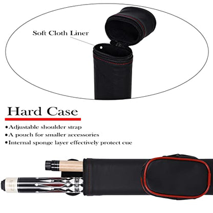 Pool Cue Stick with Hard Case Hardwood Canadian Maple Professional Billiard Pool Stick 58" 2-Pieces 19/20oz Pool Stick Set - color: CGB-300, size: 19 oz