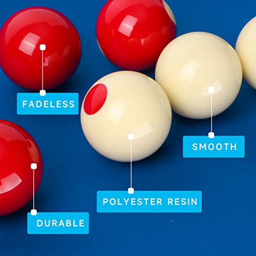 GSE Games & Sports Expert 2-1/8" Regulation Size Bumper Pool Balls, Standard Set of 10 Billiard Ball Set, Bumper Pool Table Accessories