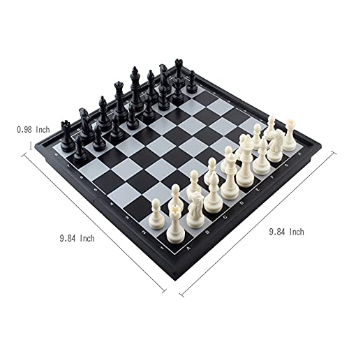 DINOBROS Magnetic Travel Chess Set with Folding Board Portable Chess Board Games Gift for Kids and Adults - style: Chess Set
