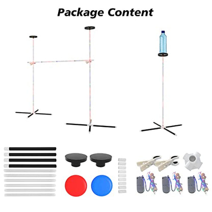 OUTTOY Outdoor Yard Games for Adults and Family, 2 in 1 Limbo Game Flying Disc Games Set with Light, Sutiable for Backyards, Beach, Lawn, Party