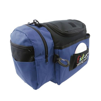 Mint Discs Fade Gear Crunch Box Disc Golf Bag | Black | Beginner Disc Golf Bag | 14+ Disc Capacity | Shoulder Strap & Harness Option - color: Navy Blue, size: Blue Harness