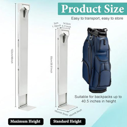 Wall Mount Golf Bag Storage Rack with Air Spring Sliding System, Heavy Duty Golf Bag Wall Mount Organizer for Garage, Space Saving Golf Bag Stand Holder for Clubs, Home & Basement Storage