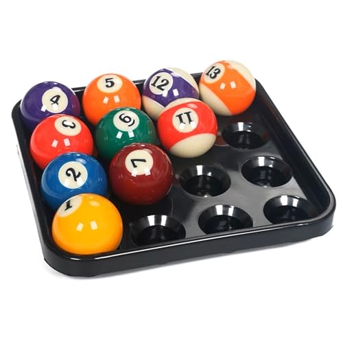 Standard Pool Billiard Ball Tray for 16 Balls, 2 1/4-Inch Black Plastic Pool Ball Carrying Tray for Billiard Pool Table - color: 01