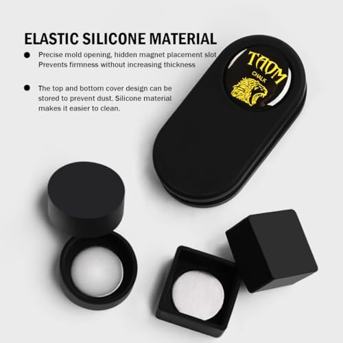 TAOM Magnetic Chalk Holder Belt Clip for Round and Square,Portable Pool Cue Chalk Holder with Silicone Clip,Silent Chalk Holder Pool Billiards,Chalk Case Pool Table Accessories - color: A-Longoni