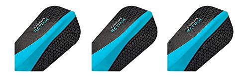 Harrows 5 Sets of 3 Retina Slim Aqua Blue Dart Flights Plus 1 Set of 3 Aluminum Dart Flight Protectors & Bracelet
