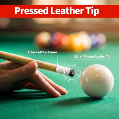 Set of 2 Pool Cue Sticks 58“ - Billiard cue with 13mm Leather Tip, Standard at 20oz Heavy Durable 2-Piece Pool Sticks for Beginners, Adults, Home & Bar | competitive price with good quality
