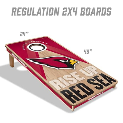 YouTheFan NFL 2' x 4' Slogan Series Professional Wood Cornhole Game with Logo Bags - color: Arizona Cardinals