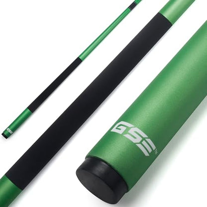 GSE Games & Sports Expert 58" 2-Piece Fiberglass Graphite Composite Billiard Pool Cue Sticks (Several Colors Available, Weight from 18oz, 19oz, 20oz, 21oz) - color: Matte Green, style: 19oz