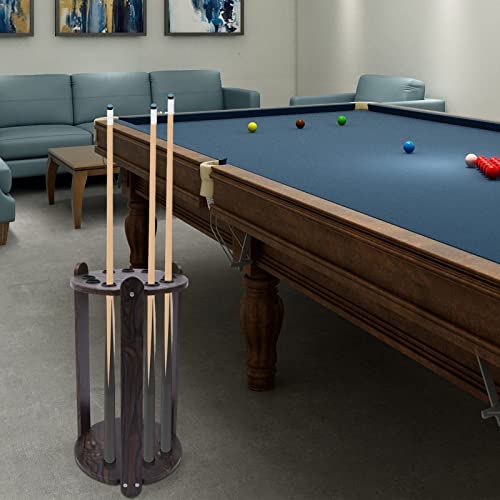 LYNICESHOP Pool Stick Holder Floor Stand, 9-Hole Billiard Rack, Wooden Billiard Cue Stand, For storing pool cues, fishing rods, golf clubs (9 HOLES ROUND) - style: 9 HOLES ROUND