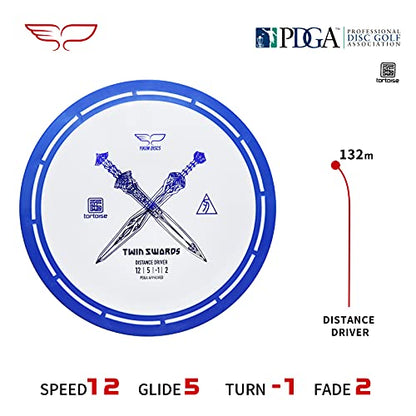 yikundiscs Yikun Twin Swords Understable Distance Driver| Pro Worlds 2025 Limited Edition | Beginner-Friendly Max-Distance Disc | Wind-Resistant & Easy-Glide Control | PDGA Approved 170-175g - color: blue