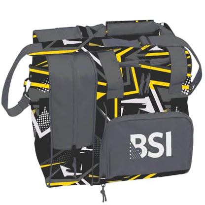 BSI Deluxe Single Ball Tote Bowling Bag with Shoe Compartment & Accessory Storage - color: Yellow/Black