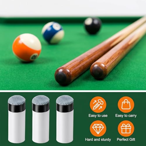 10 Sets Pool Cue Tips Replacement Kit Pool Stick Tips Screw On Pools Stick | 2 Sizes Tip Billiard Cues Tip with Gray Pools Cue Sticks Ferrules, Pool-Table Accessories(12mm/13mm, 5Sets Each)