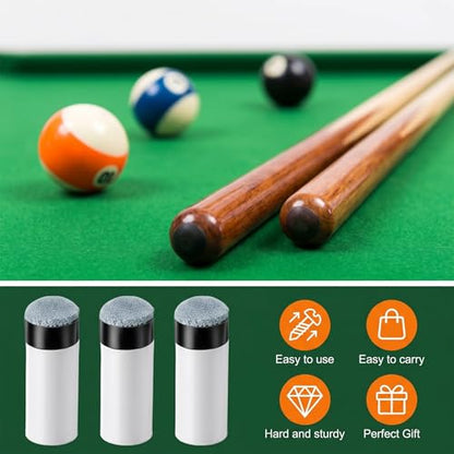 10 Sets Pool Cue Tips Replacement Kit Pool Stick Tips Screw On Pools Stick | 2 Sizes Tip Billiard Cues Tip with Gray Pools Cue Sticks Ferrules, Pool-Table Accessories(12mm/13mm, 5Sets Each)