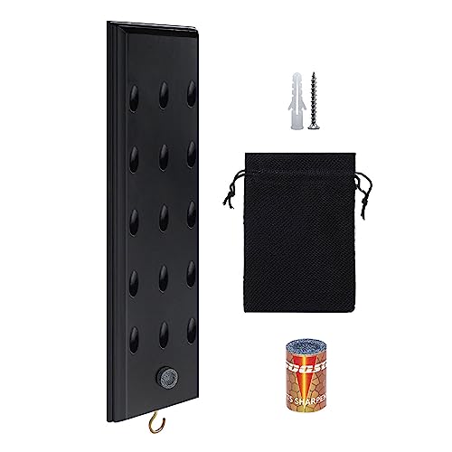 FDLS Darts Holder Wall Mounted Displays 12 or 15 Steel/Soft Tip Darts, Darts Caddy for wall with Metal Hook, Accessory Storage Bag - style: Black Hold 15 Darts