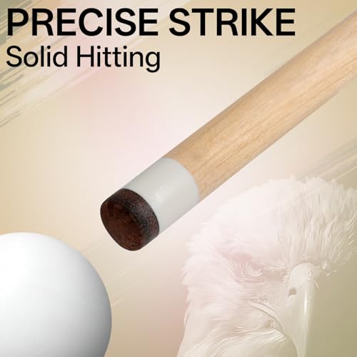 AKLOT Pool Cue Stick 58'', Canadian Maple Pro Billiard Cue &13mm Leather Tip, Anti-Slip Grip, 18/19/20/21oz Billiard Pool Stick for Adults/Beginner/Pro Player - color: Brown with Wrapped Grip