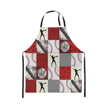 Manfei Ball Sports Kids Kitchen Apron - color: Red White Black