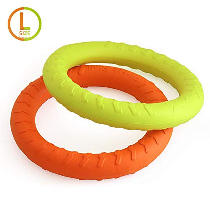 PetSpy Dog Ring Toy – Flying Ring for Outdoor Play, Floating Training & Fetch Toy for Throwing, Catching & Chewers – Durable EVA Flying Disc for Small, Medium & Large Dogs - size: Large, style: 2 Rings
